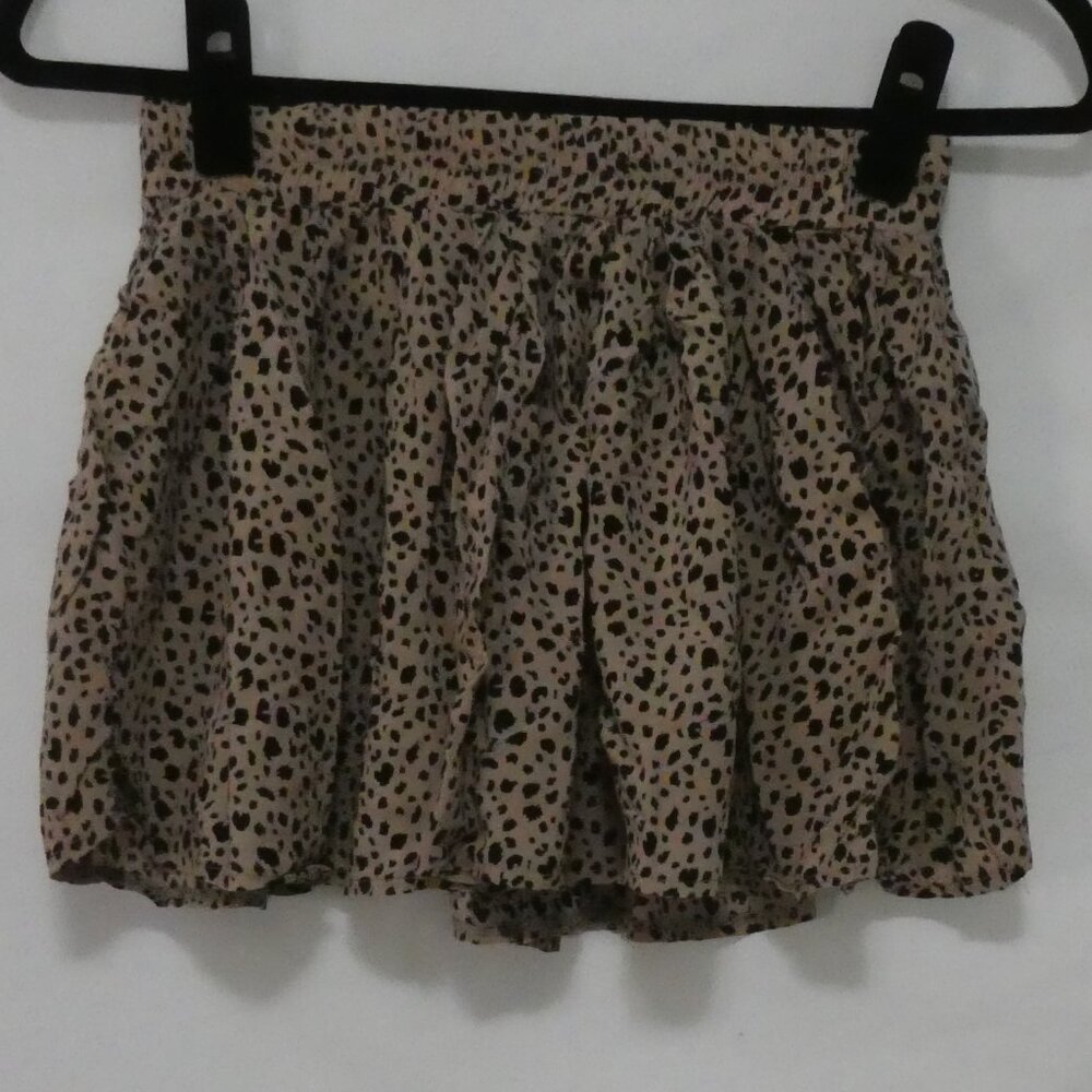 UK2LA size medium Leopard Animal Print Pleated Skirt With Elastic Waistband